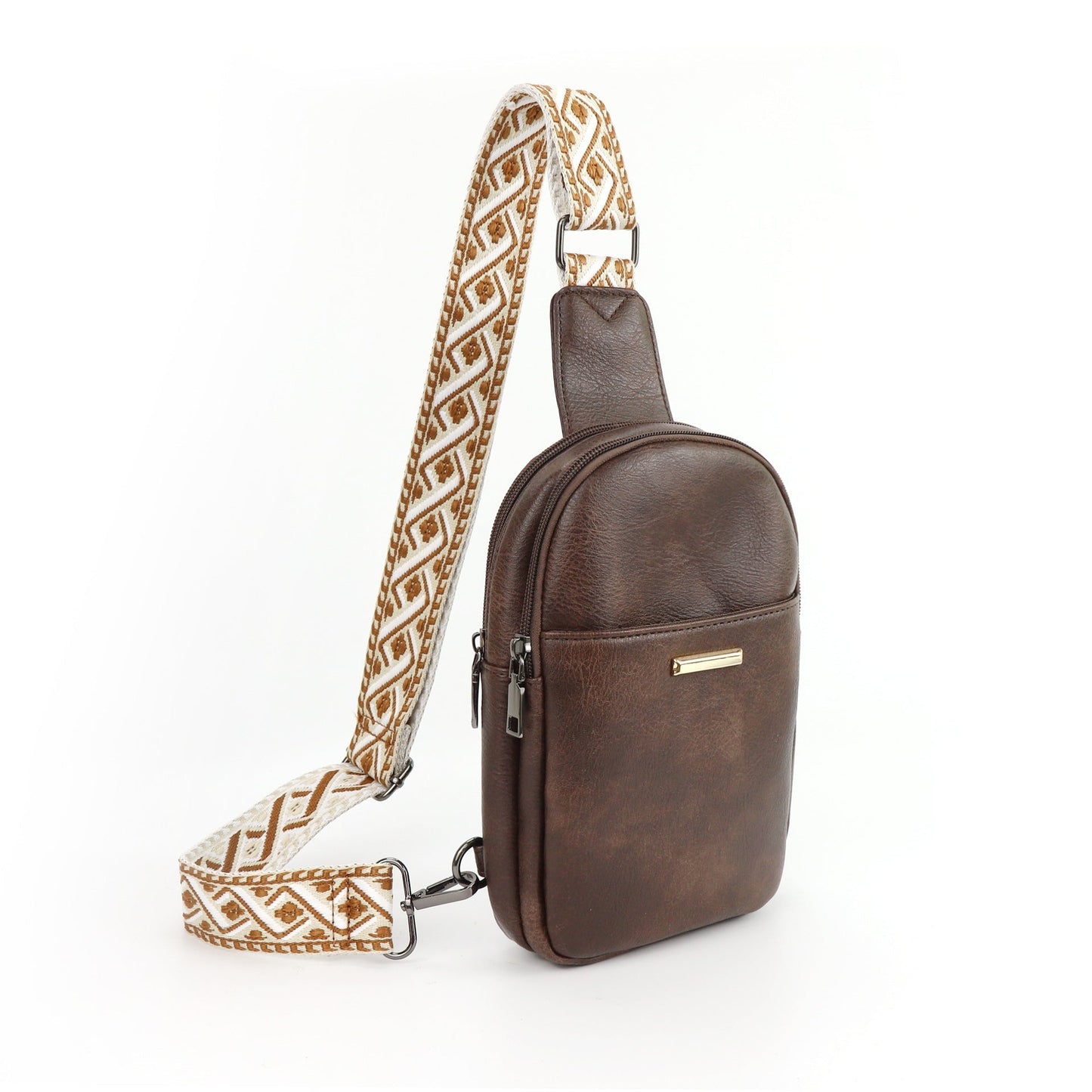 Detachable Leather Crossbody Bag - Dual-Purpose Design