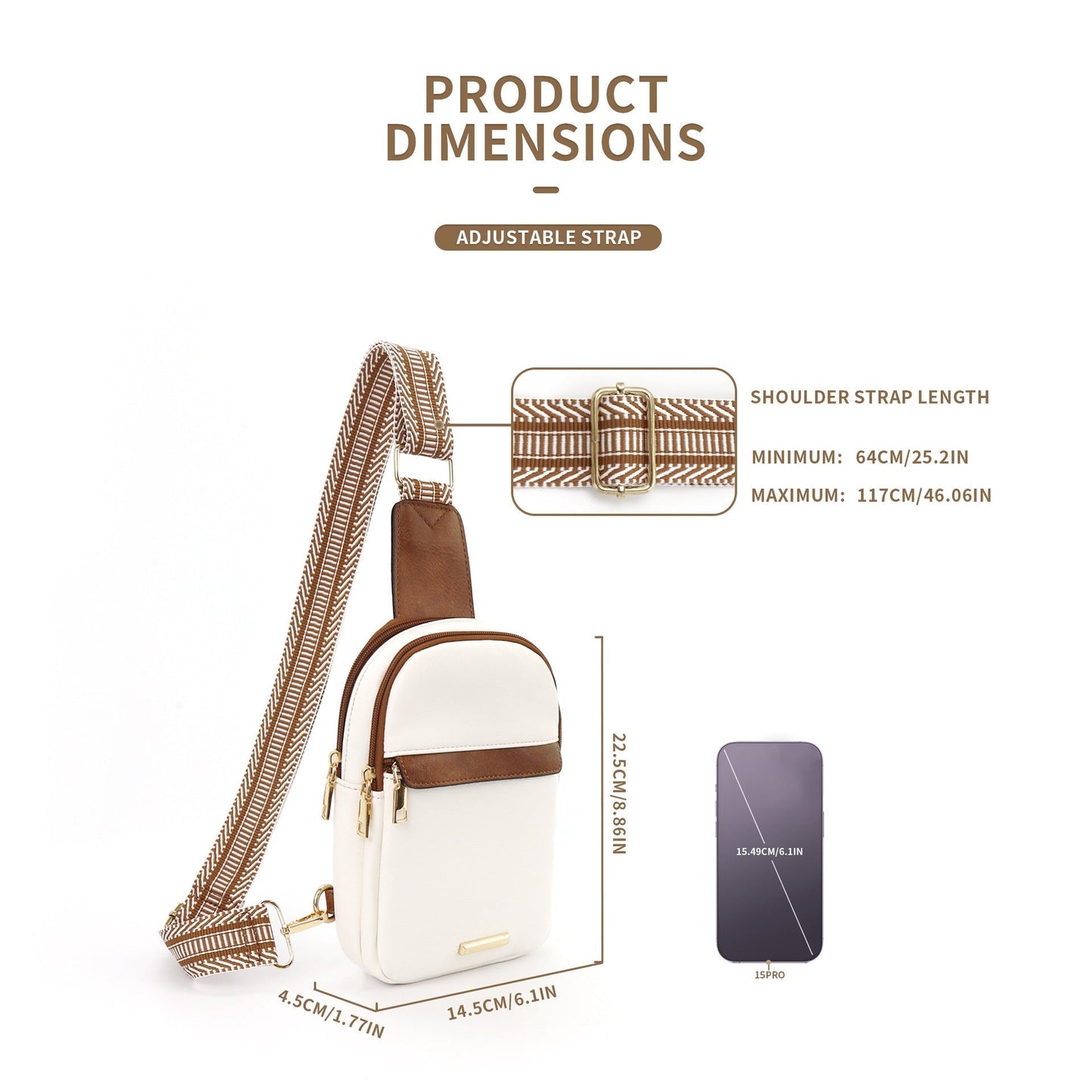 Detachable Leather Crossbody Bag - Dual-Purpose Design